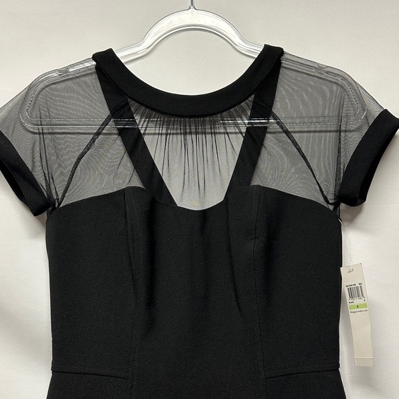 NWT Maggy London Illusion Round Neck Cap Sleeve Sheath Dress 4 Cocktail Wedding - Picture 6 of 6